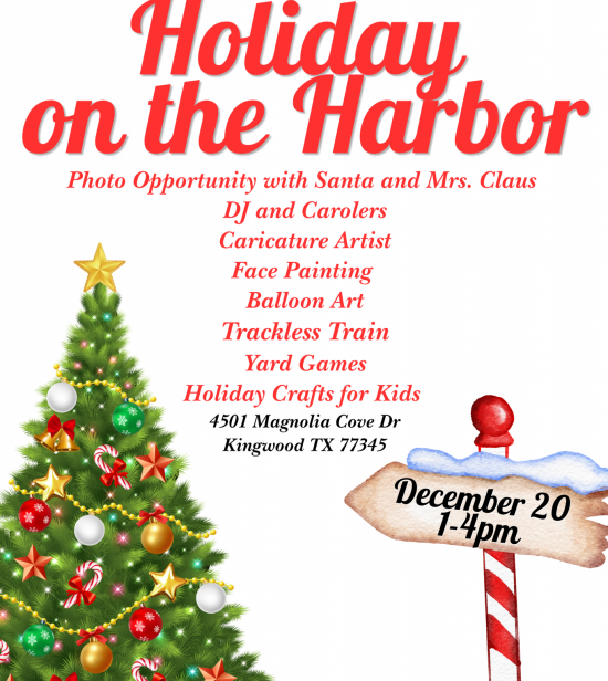 Holiday on the harbor signage
